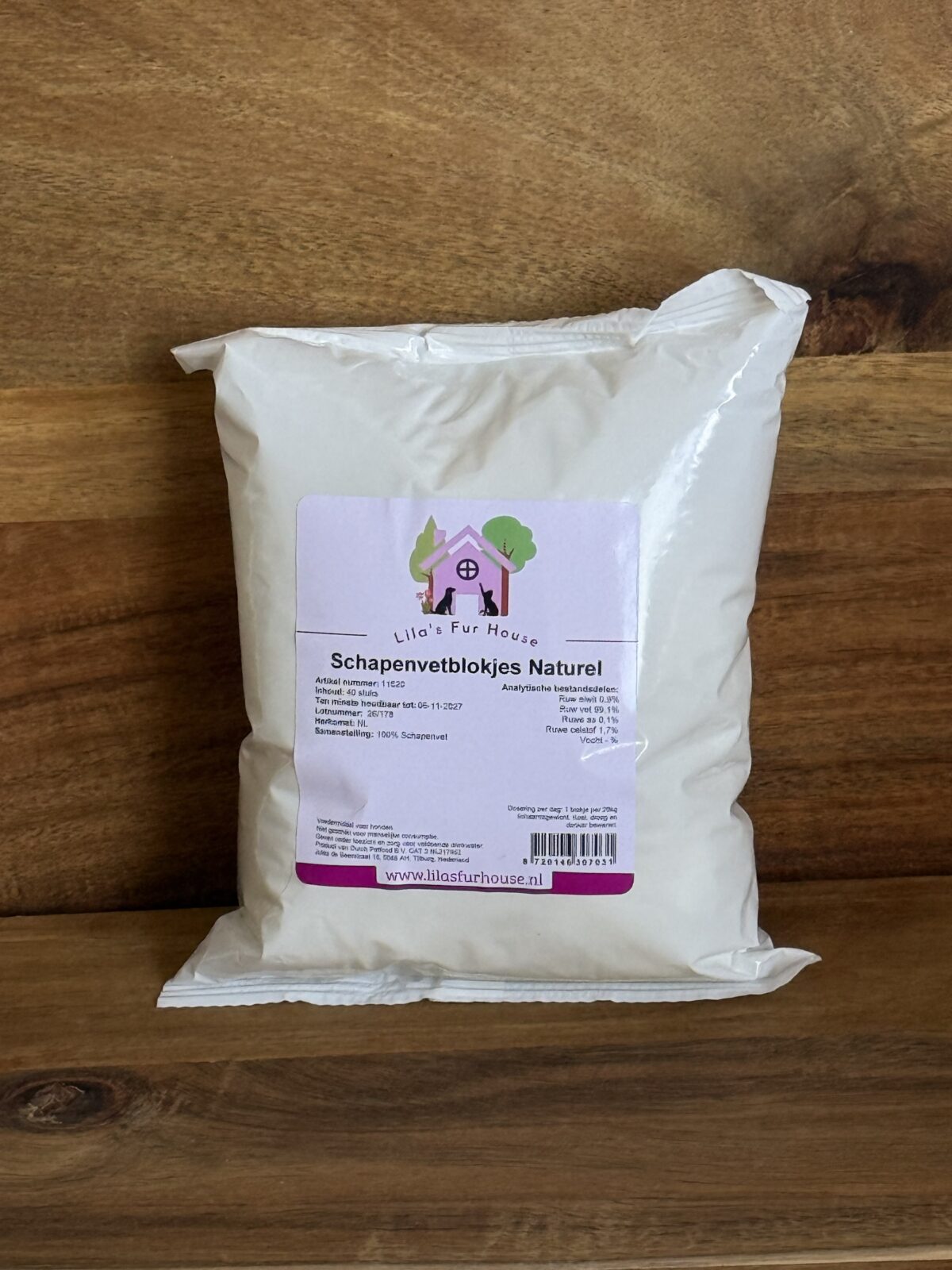 Schapenvetblokjes Naturel – 40 stks.